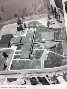 Aerial view of Hudson's Bay campus, circa 1956